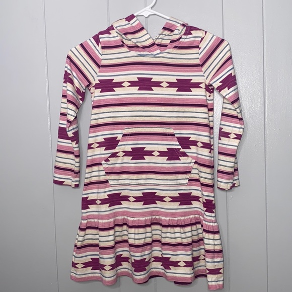 Tea Collection Girl’s Long Sleeve Southwestern Aztec Print Hooded Tunic Size 8 - Picture 1 of 9